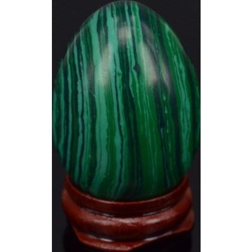 33x48mm Green Taiwan Turquoise Sphere Egg Healing Reiki Crafts Stone Massage Finger Exercise