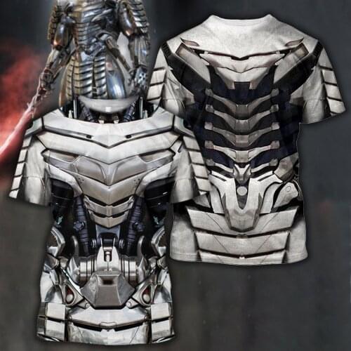 Tessffel Japan Samurai Tattoo Armor 3D Printed 2021 New Fashion Summer Harajuku T-shirt Unisex Top O-Neck Short Sleeve Style-W31