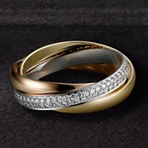 14K Au585 White Rose Yellow Gold Ring Women Wedding Anniversary Engagement Ring 3 Color Moissanite 1 Lap Classic Trendy Romantic