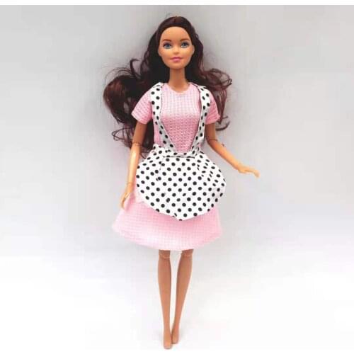 1/6 BJD Clothes Pretty Pink Polka Doll Dresses For Barbie Doll Clothes Outfits Casual Wear 11.5" Dolls Accessory Kids & Baby Toy
