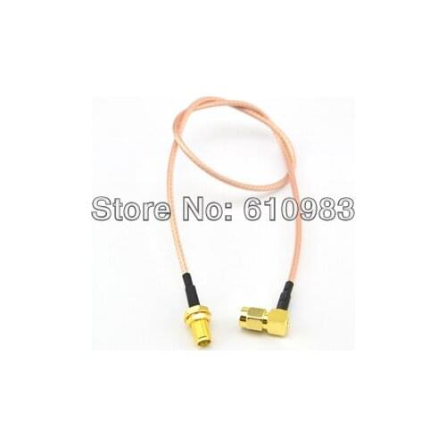 2 Pieces SMA Extension Cord Plug Right Angle to SMA Jack Female Pigtail RG316 40cm Cable