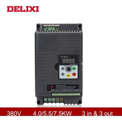 DELIXI DL350 VFD 380V 4.0KW 5.5KW 7.5KW 50Hz 60hz 3 phase input and 3 phase output Adjustable Speed frequency converter