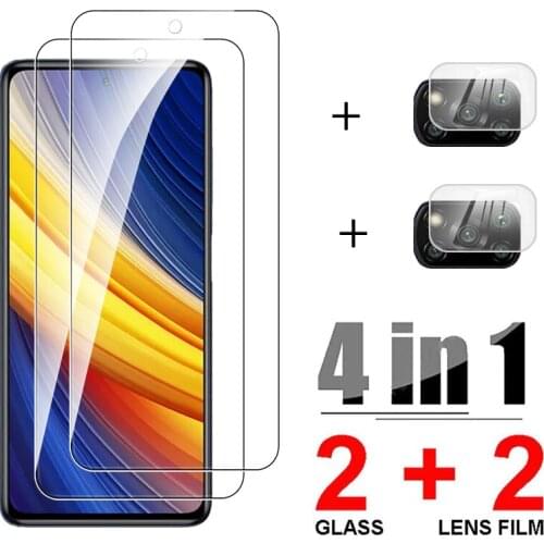4 in 1 for xioami mi poco x3 pro protetcive film for xiaomi redmi note 9 pro poco x3 nfc full screen protector tempered glass