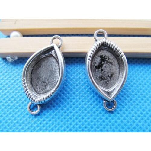 50pcs 15mmx30mm Antique Silver tone/Antique Bronze Evil Eye Connector Pendant Charm/Finding,Fit 10mmx15mm Cabochon Eye