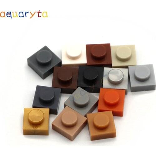 Aquaryta 550pcs Building Blocks Gray Series Thin 1X1 Pixel Painting Materials Compatible 3024 Figures Brick Educationa Toy Gift
