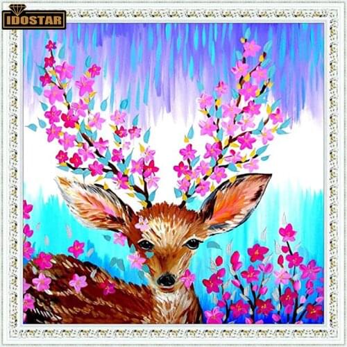 5D Diy Diamond Painting Flowers deer Cross Stitch Rhinestone Diamond Embroidery Patchwork Mosaic Kit art wall Decor
