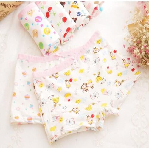 6 Pcs/lot Boxer Underwear Baby Underwear Girls Cotton High Quality and Print with For 2-10 Years