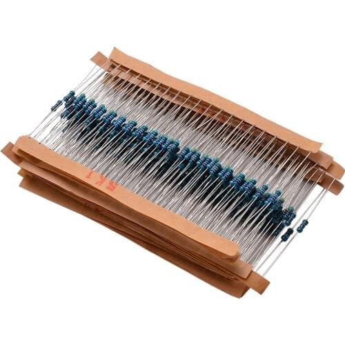 600pcs 30 Values Metal Film Resistor Mayitr 1/4W 1% 10 Ohm-1M Ohm Electronic Assorted Resistance Components Kit