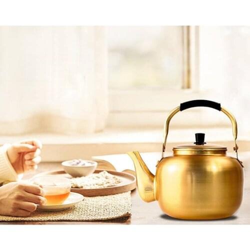 Aluminum Whiskey Flagon Metal Drinking Flask Wine Alcohol Liquor Pot - Yellow