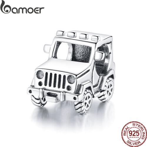 Bamoer Original Authentic 925 Sterling Silver Off-road Vehicle Beads Charm for Women Brand Bracelet & Bangle DIY Jewelry BSC382