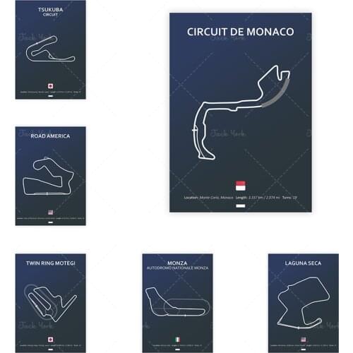Nurburgring Circuit, Circuit De Monaco F1 Circuit Poster Printed Print Canvas Home Decoration