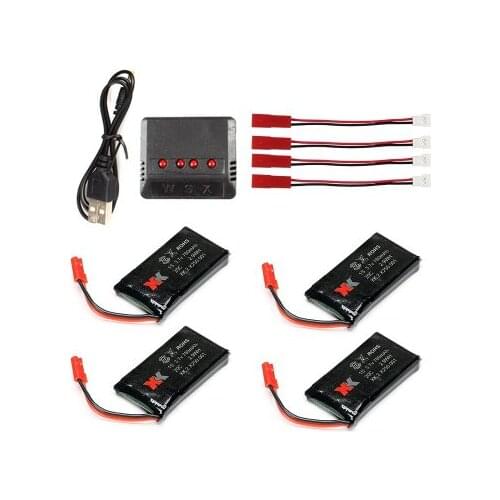 EBOYU(TM) XK X250 RC Quadcopter Spare Parts 3.7V 780mAh 4 X Lipo Battery & 1 X Battery Charger