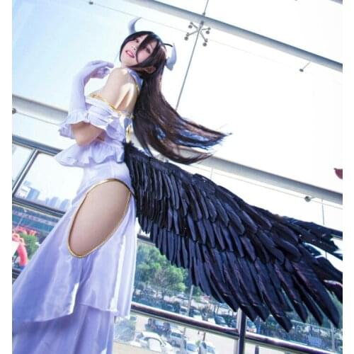 Hot Anime OVERLORD Albedo Cosplay Wig Black Purple Long Straight Hair for Anime Party Costume Prop Accessories Halloween