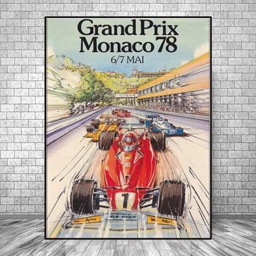 Grand Prix Monaco 1978 - Formula One F1 - Vintage Car Racing Poster by Alain Giampaoli c.1978 - Master Art Print Wall Canvas pos