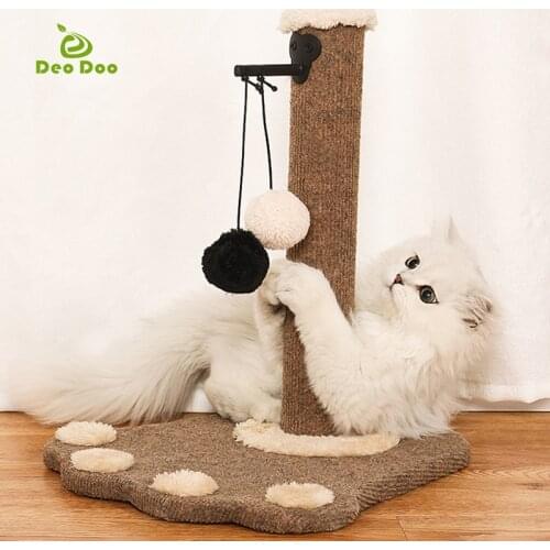Natural Sisal Cat Scratching Post Pet Scratcher Claw Sharpener Kitty Climbing Shelf Funny Kitten Toys Climbing Frames