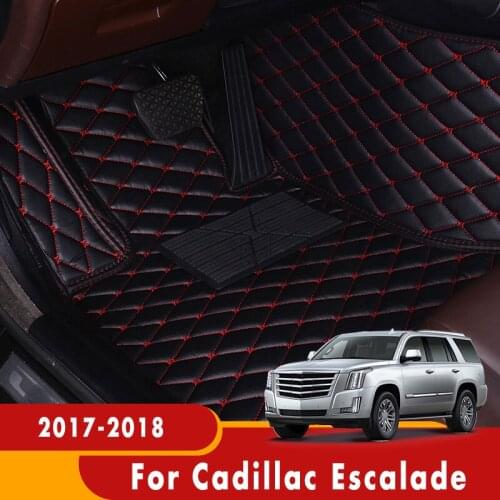 For Cadillac Escalade 2017 2018 Car Floor Mats Carpets Rugs Artificial Leather Interior Accessories Protector Custom Foot Pads
