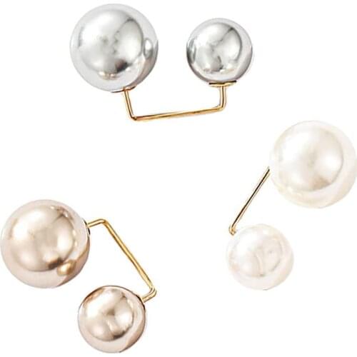 Kroean Fashion Imitation Pearl Brooches for Women Scarf Cardigan Clip Lapel Pins Wedding Jewelry Clothing Accessories