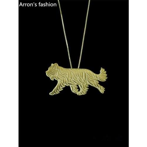 Trendy personalized Briard jewelry pendant women gold silver statement necklace