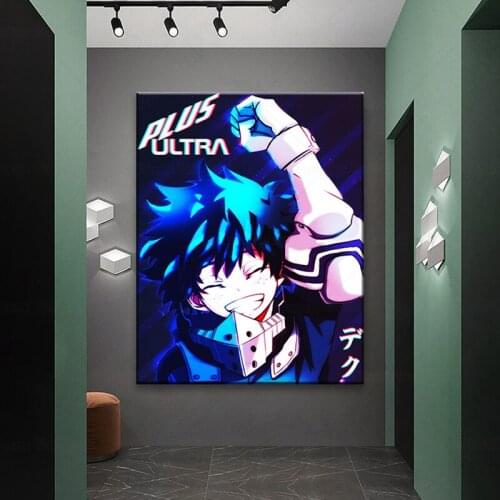 Modular canvas painting home decor anime mha deku pictures modern printed poster for living room wall art frame