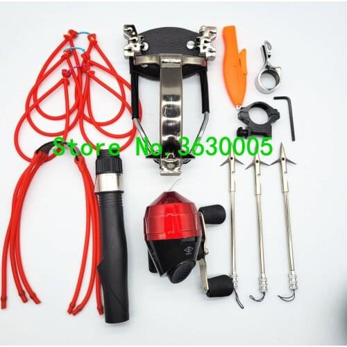 Powerful Hunting Fishing Slingshot Shooting Catapult Bow with Fishing Reel Sling Shot Crossbow Outdoor Sports Sling For Adults