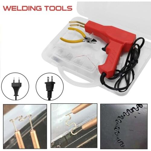 Car Bumper Welding Kit Dashboard Repair Tool Plastic Welder Repair Kit Plastic Hot Stapler with 50 Staples Home Welding Tools