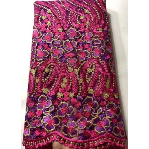 Latest African Laces 2021 African Lace Fabric High Quality French Lace Fabric With Stones 5yards Net African Fabric VYS002