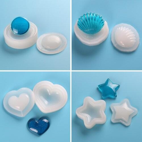 New Heart Silicone Resin Moulds KeyChain Making Tool Shell Round Style For Epoxy Resin Molds Handcraft DIY Key Chain Accessories