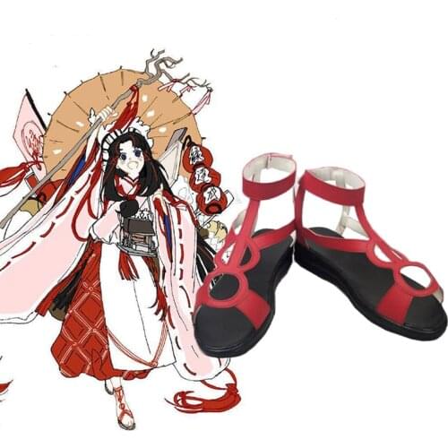 Onmyoji SSR Yuan JieShen Kamisama Love No Awakening Cosplay Shoes Anime Halloween Carnival Cosplay Red Shoes Free Shipping