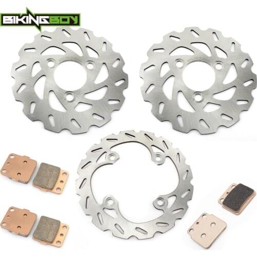 BIKINGBOY Front Brake Discs Rotors Disks Pads For Kawasaki KSF KFX 400 03 04 05 Suzuki LT-Z LTZ 400 Quad Sport 03-14 06 07 08 09