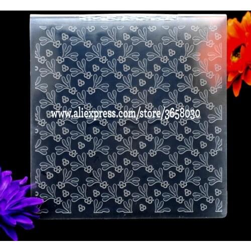 Flower Plastic Embossing Folder For Scrapbook DIY Album Card Tool Plastic Template 15.3x15.3cm 8071013