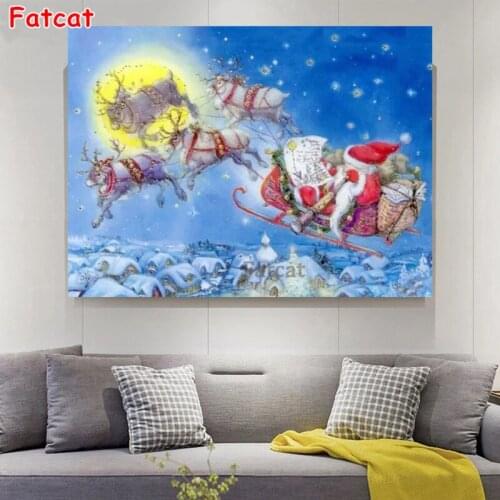 Full Square Round Diy Diamond Painting Santa Claus Elk Cross Stitch Diamond Embroidery Mosaic Picture For Kids Christmas PP2128