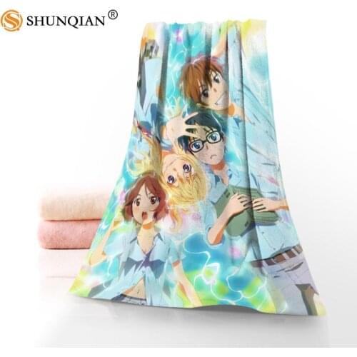 Microfiber Towels Custom Your Lie in April Face Towel/Bath Towel Size 35x75cm, 70x140cm for family travel