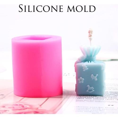 Candle Silicone Mold Christmas Gift Box Shape DIY Soap Aroma Candle Mold Craft Tool Cake Chocolate Clay Crafts Art Mold 1pcs 40p