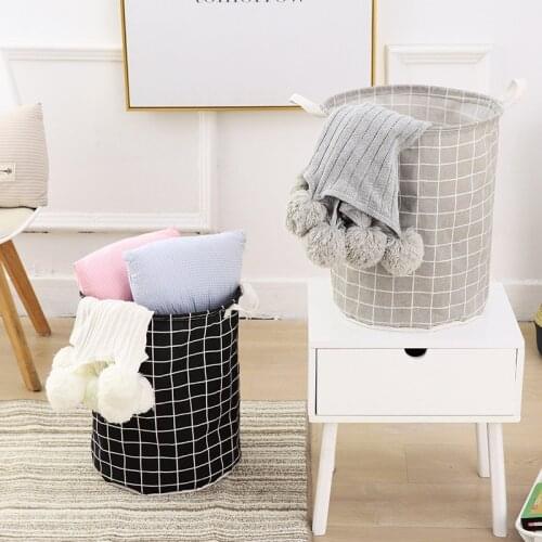 Foldable Laundry Basket Japanese Cotton Linen Fabric Waterproof Dirty Laundry Toy Clothes Storage Basket