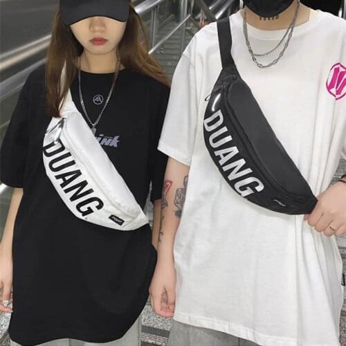 2021 New Reflective Stripe Waist Pack Street Style Hip Belt Phone Pouch Nylon Banana Fanny Pack Unisex Crossbody Bag Chest Bags