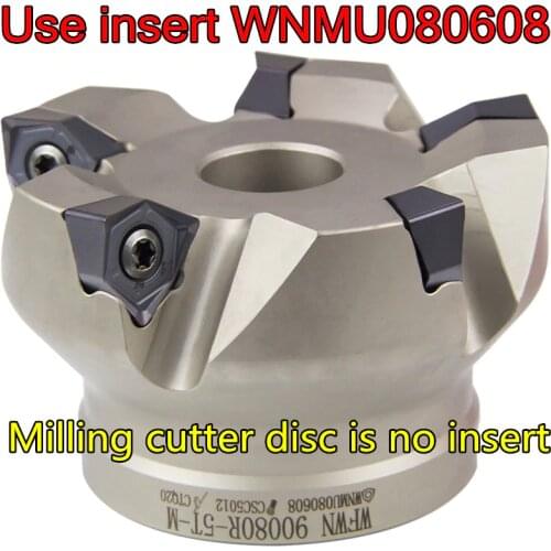 WFWN900 CNC Milling cutter knife dish Use insert WNMU080608EN-GM D50-22-4T D63-22-5T D80-27-6T D100-32-7T Free shipping