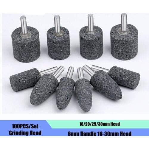100PCS/Set 16-30mm Fiber Grinding Head With 6mm Handle For Metal Wood Polishing