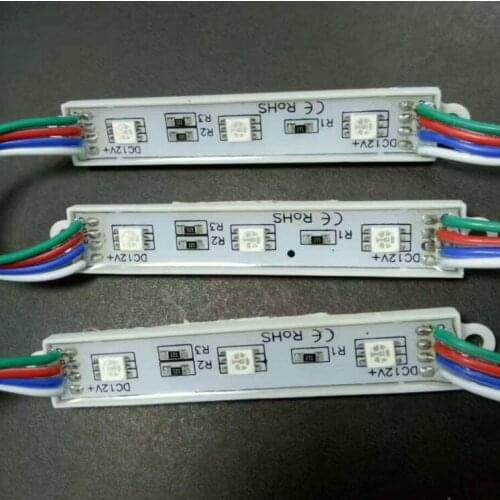 100pcs/lot DC12V 5050 3LEDs LED Module 5050 RGB LED module light white warmwhite red green blue yellow IP65 Waterproof