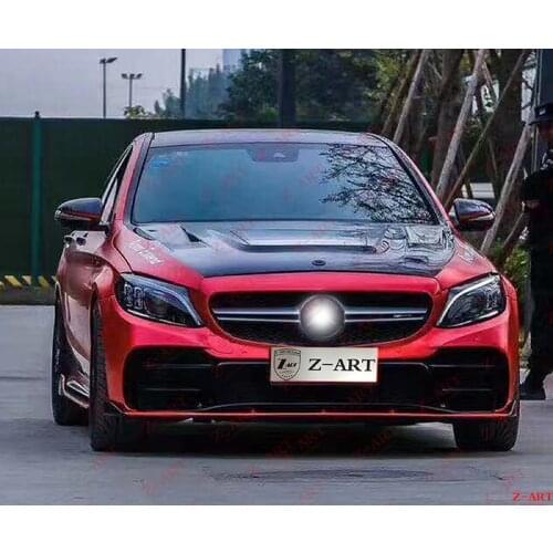 2015-2019 Z-ART for C class GTR front bumper for W205 AMG GTR looks front bumper +front fender for C class retrofit body kit