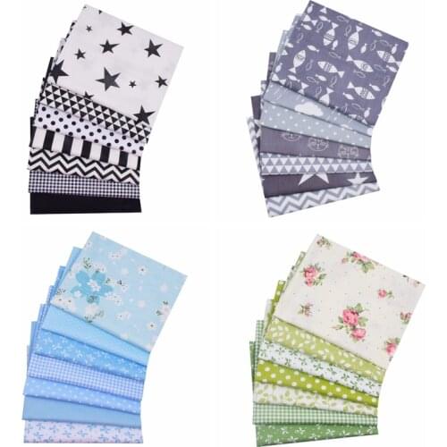 7pcs/Lot,Star Dot Plaid Black White Series Printed Cotton Fabric For Patchwork ,Sewing Quilting Fabrics Bundle,DIY Cloth 50x40cm