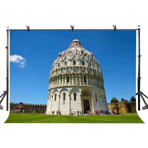 7x5ft Pisa Church Backdrop Pisa Dome Religious Architecture Photography Background and Studio Photography Backdrop Props