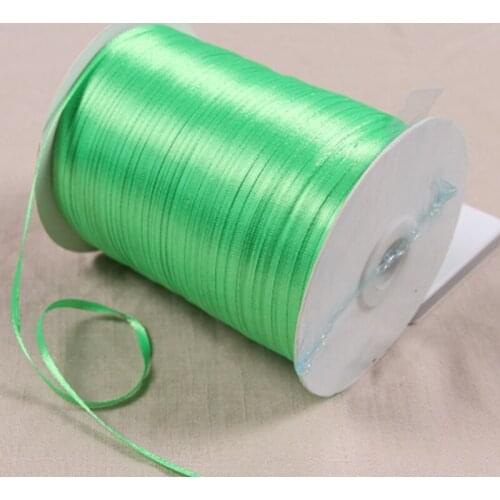 1/8" 3mm Satin Ribbon for packing and bow & Garment Accessories 20y/lot 52 Green