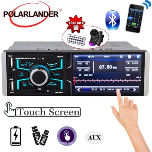 4.1 inch Radio Audio Stereo HD Touch Screen AUX FM Radio Station Bluetooth Mirrorlink 1 Din Car Auto-radio Rear View Camera
