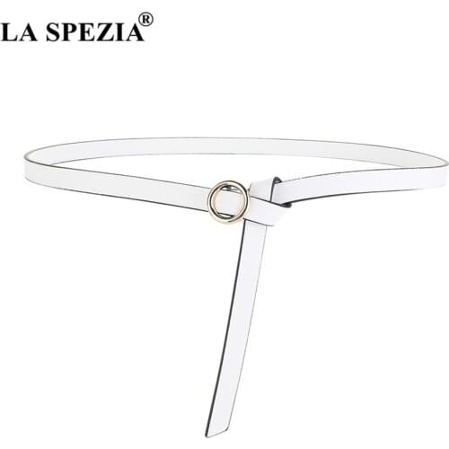 White Women Belt Thin Self Tie Waist Belt White Genuine Leather High Fashion Quality Second Layer Cow Leather Ladies Belt