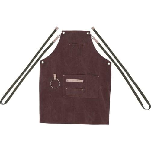 BBQ Apron Bib Chef Kitchen Apron Female Men Barista Bartender Pocket Family Barber Chef Coffee Restaurant