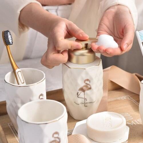 Ceramic Liquid Soap Dispenser Bathroom Emulsion Bottles Hand Sanitizer Bottle Bathroom Accessories Bathroom Set Set Gift