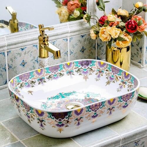 China Handmade Lavabo Washbasin Artistic Bathroom Sink Art Counter Top wash basin