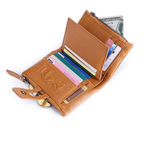 Unisex Wallet Genuine Leather Cowhide Clutch Bag Mens Business Large Capacity Double Zipper Wallet Womens wallet card holder