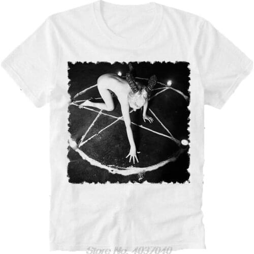 Summer T Shirt Church Of Satan Satanismus Baphomet Pentagram Sexy Girl Porn Goth Harajuku Hip Hop Tee Tshirt