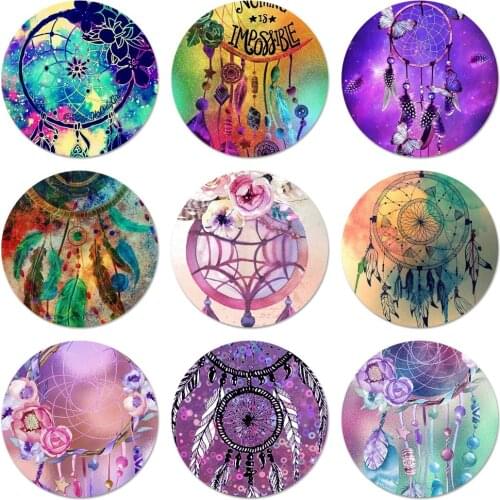 Dream catcher watercolor dreamcatchers Icons Pins Badge Decoration Brooches Metal Badges For Backpack Decoration 58mm